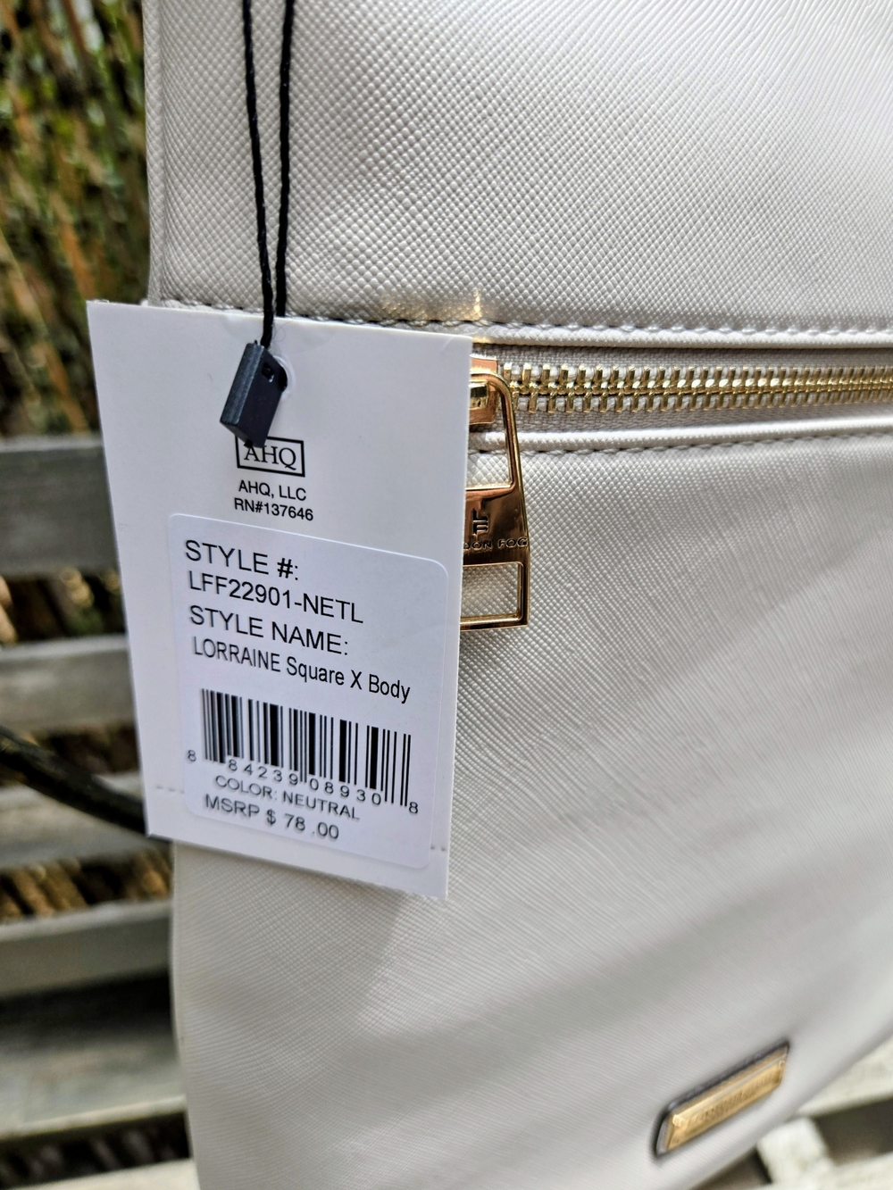 LONDON FOG Cream Crossbody Bag with Gold Hardware + Badgley MISCHKA Cardholder - Picture 2 of 8